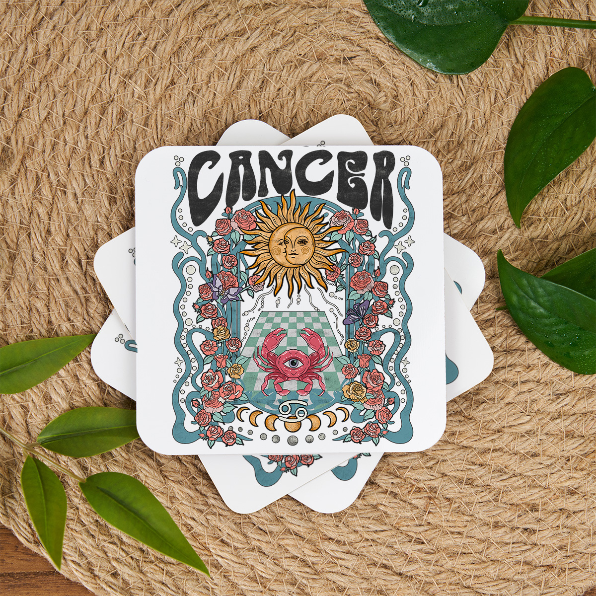 Purplehecate Cancer Spirit Zodiac Coaster