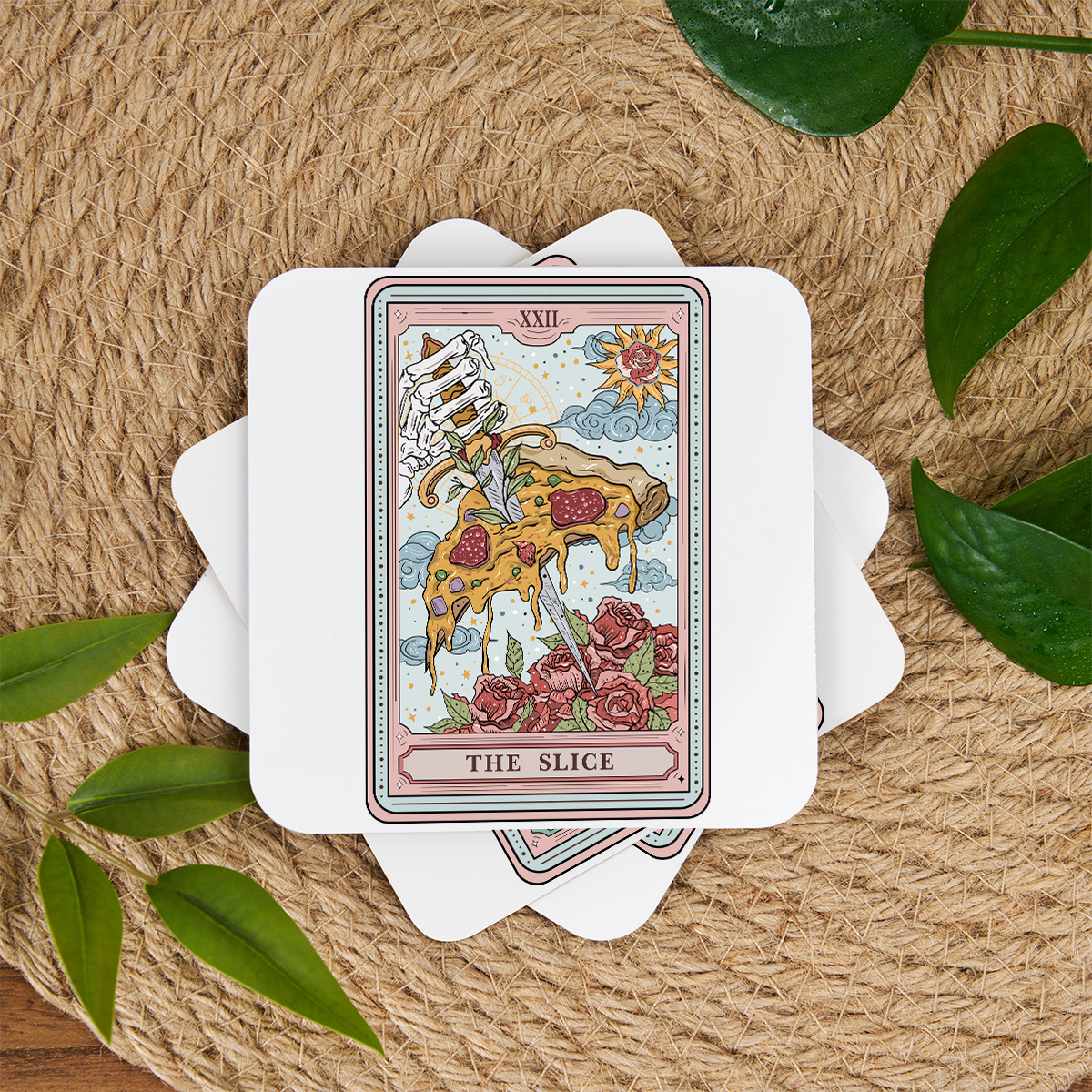 Purplehecate The Slice Food Tarot Coaster