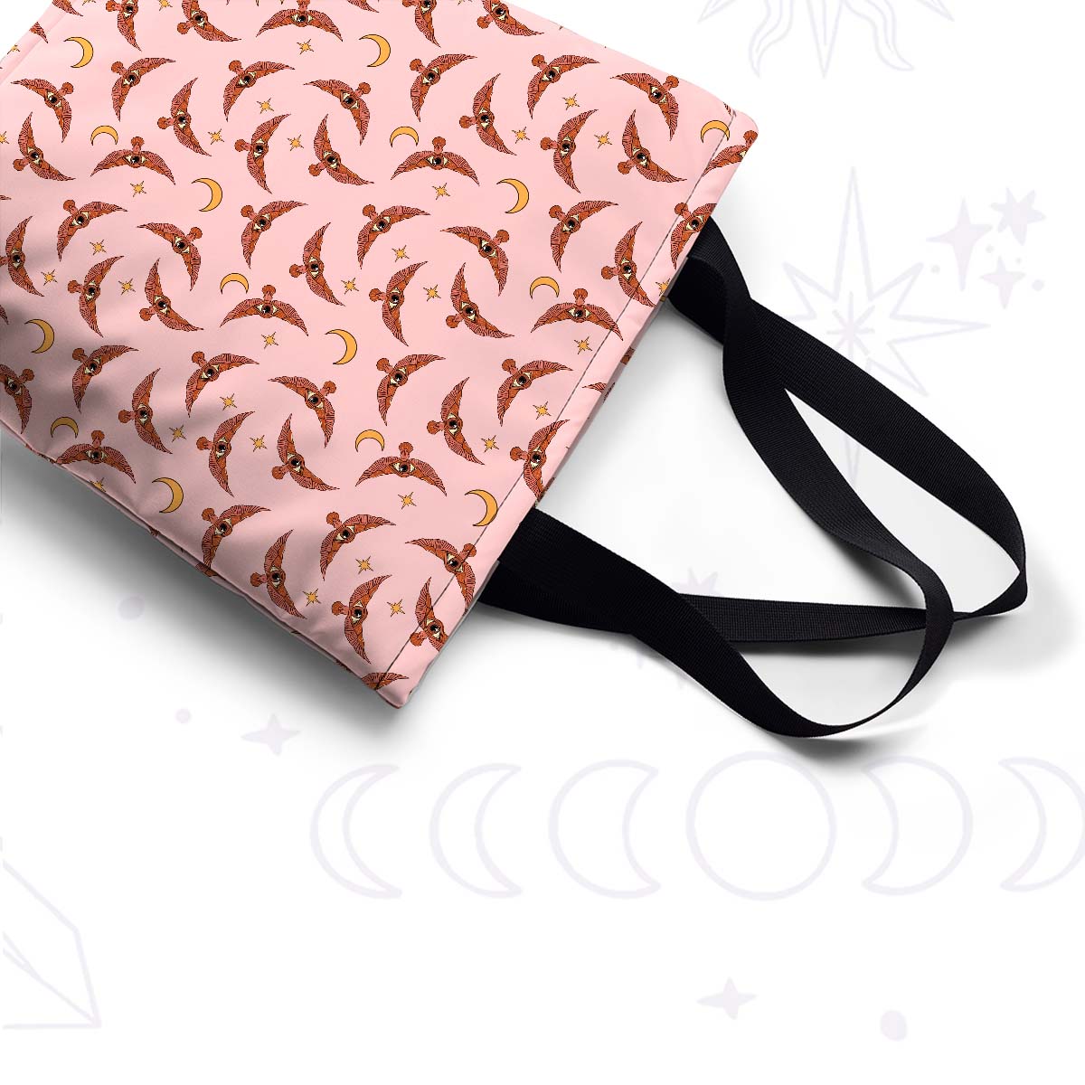 Purplehecate Moth and Moon Tote Shopping Bag