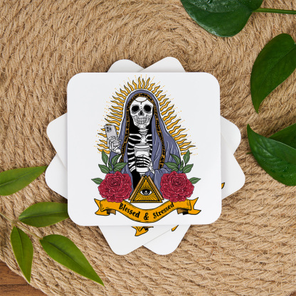 Purplehecate Blessed And Stressed Coaster