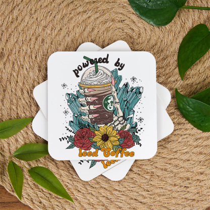 Purplehecate Powered By Ice Coffee Coaster