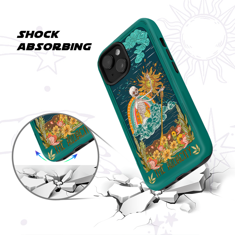 Purplehecate The Audacity Skeleton Tarot、 Phone Case