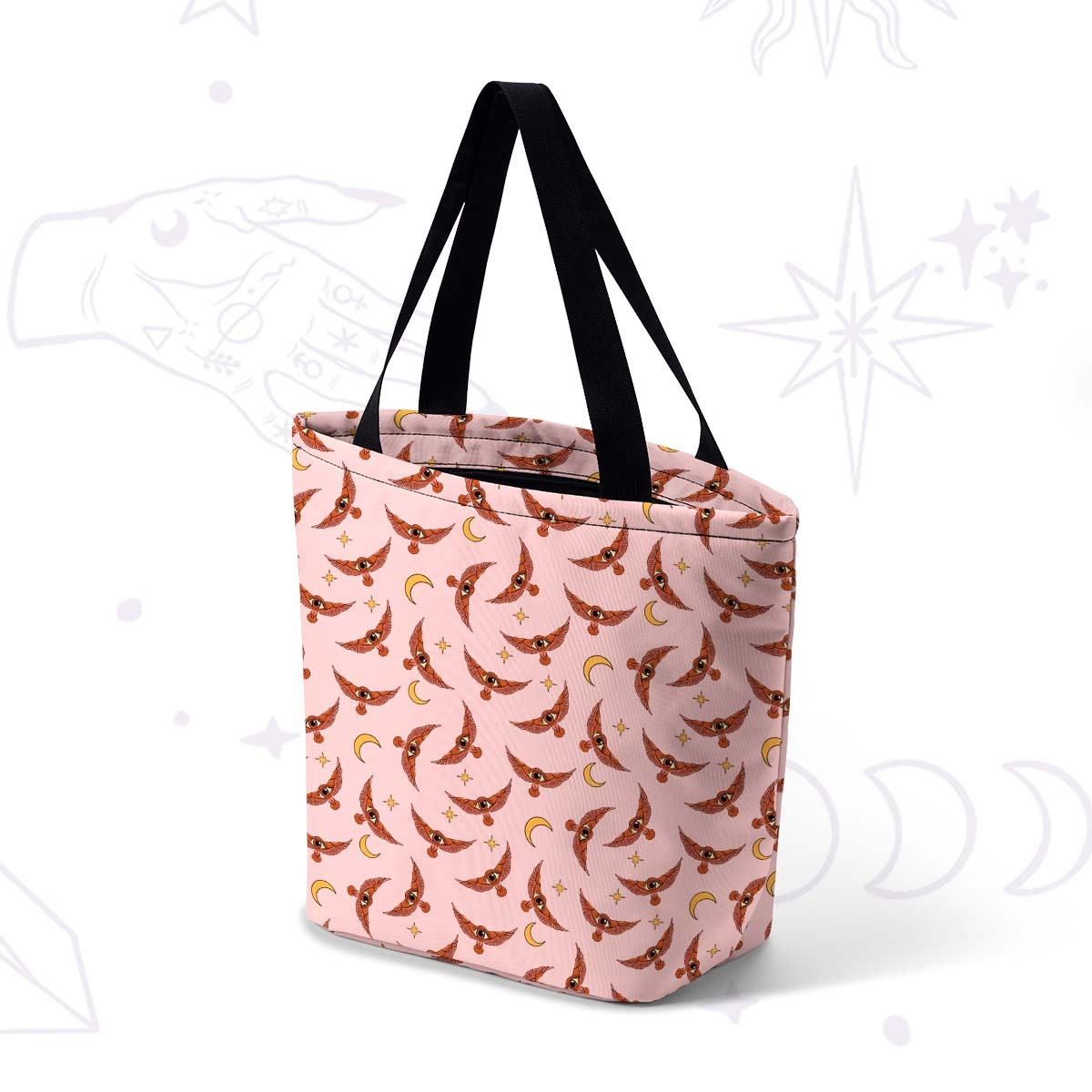 Purplehecate Moth and Moon Tote Shopping Bag