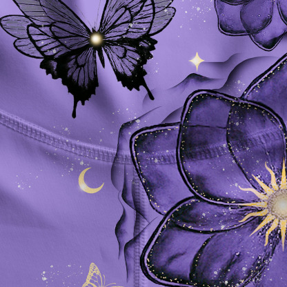 Purplehecate Moonlit Petals and Wings Yoga Pants