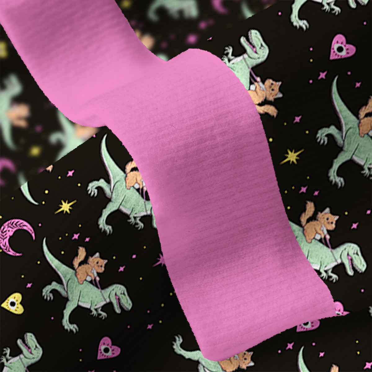 Purplehecate Witch Cat Rides the Dino Ugly Cardigan Sweaters