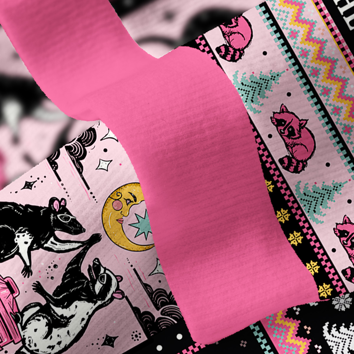 Purplehecate The Team Trash Opossum Fuzzy Ugly Christmas Sweatshirt