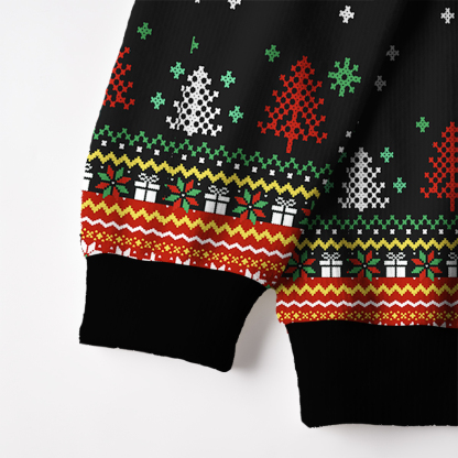 Purplehecate Snake And Moon Phase Fuzzy Ugly Christmas Sweatshirt