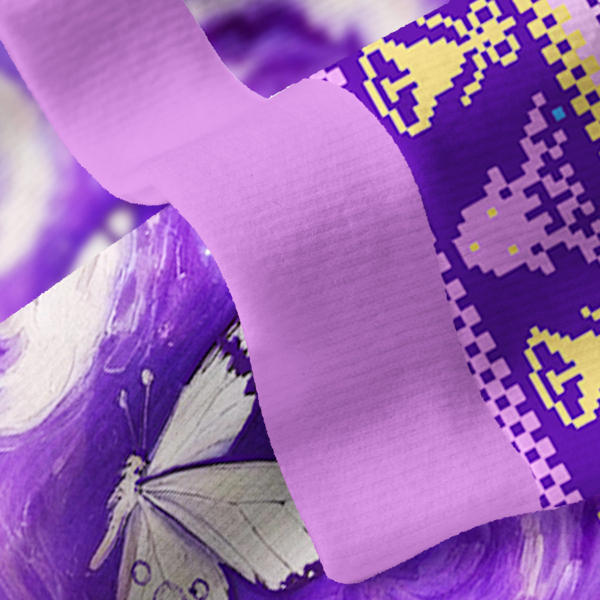 Purplehecate Celestial Butterfly Waves Fuzzy Ugly Christmas Sweatshirt