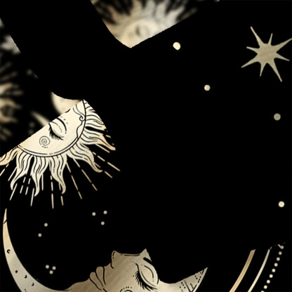 Purplehecate Celestial Sun and Moon Ugly Cardigan Sweaters