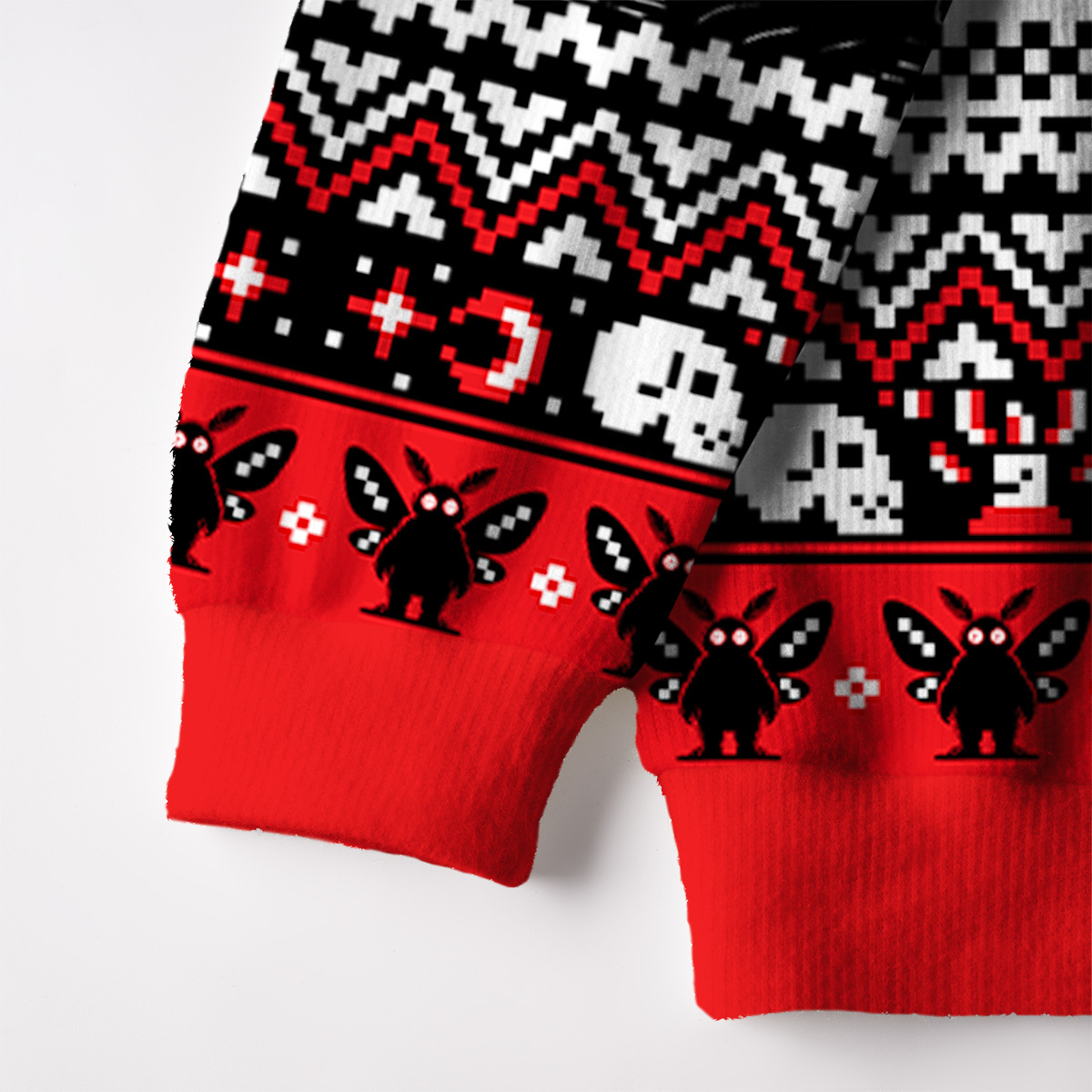 Purplehecate The Mothmen Fuzzy Ugly Christmas Sweatshirt