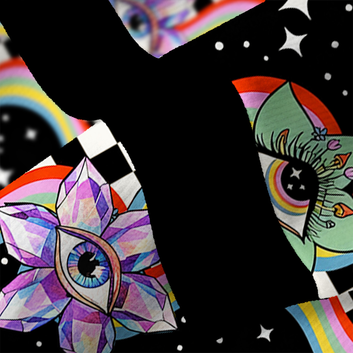 Purplehecate Enchanted Mushroom Eye Blossom Fuzzy Ugly Christmas Sweatshirt