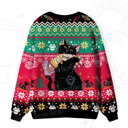 Purplehecate Feral Cat Ugly Cardigan Sweaters