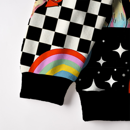 Purplehecate Trippy Rainbow Mushrooms Fuzzy Ugly Christmas Sweatshirt