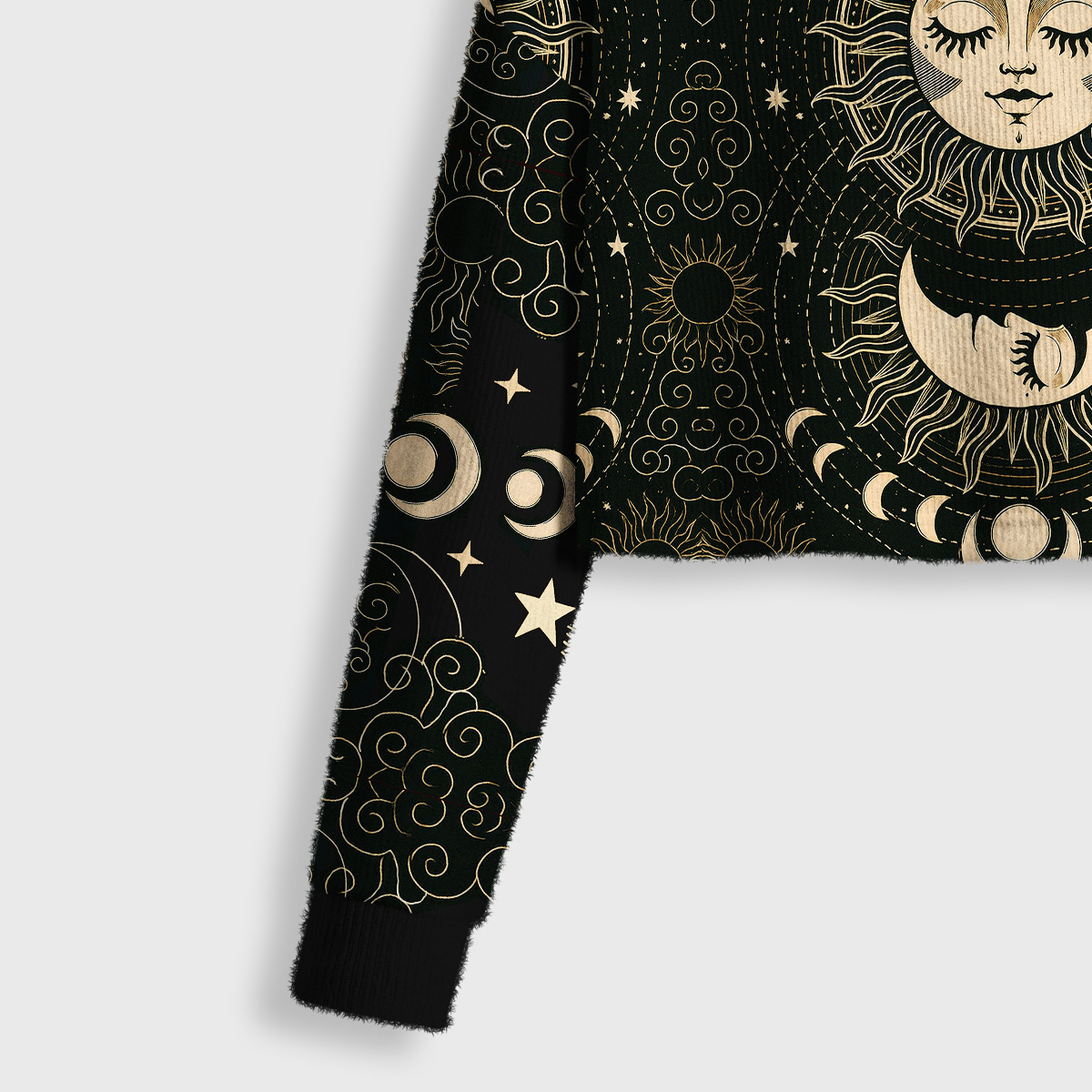 Purplehecate Lunar Eclipse Crop Fuzzy Ugly Sweatshirt