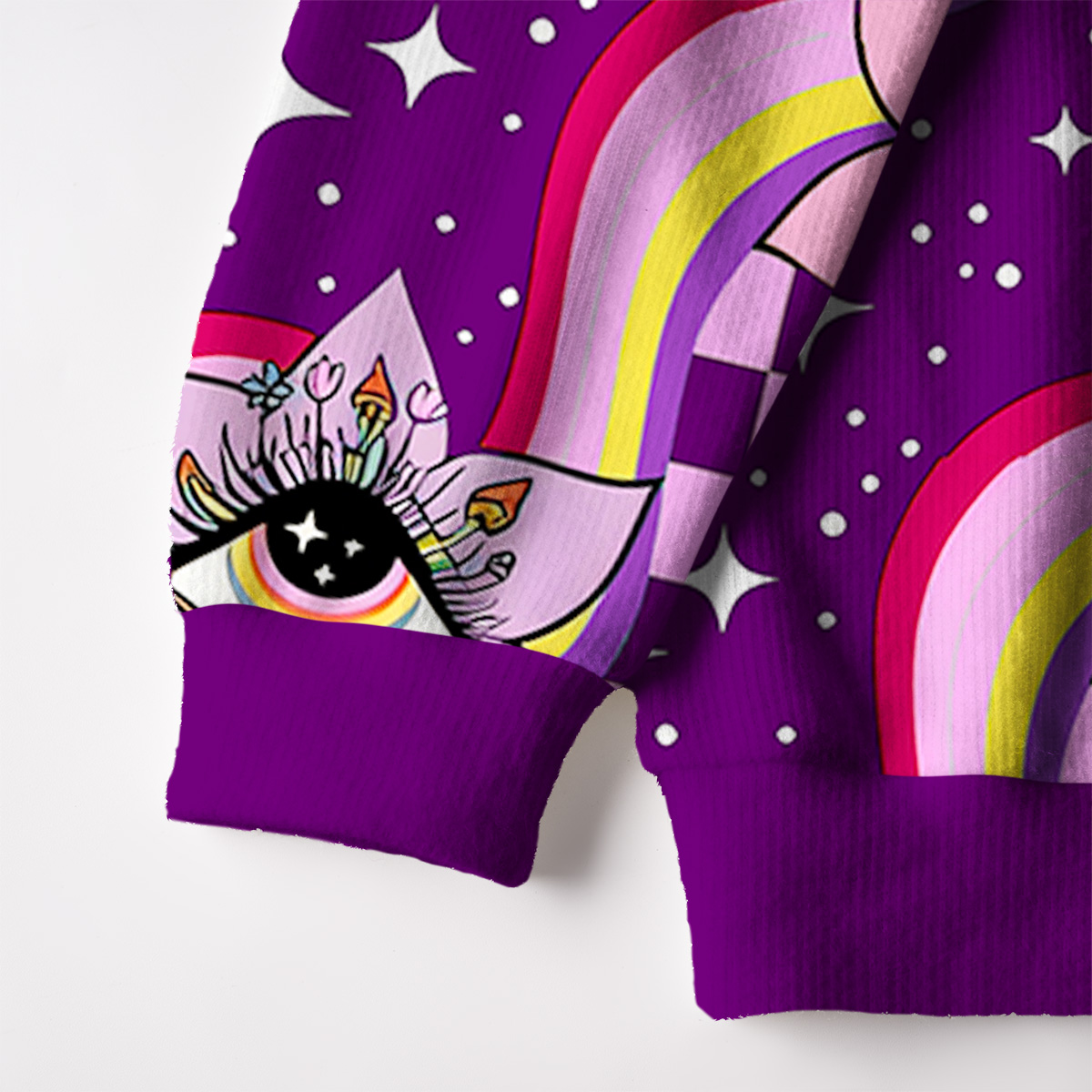 Purplehecate Trippy Eye Bloom Ugly Cardigan Sweaters