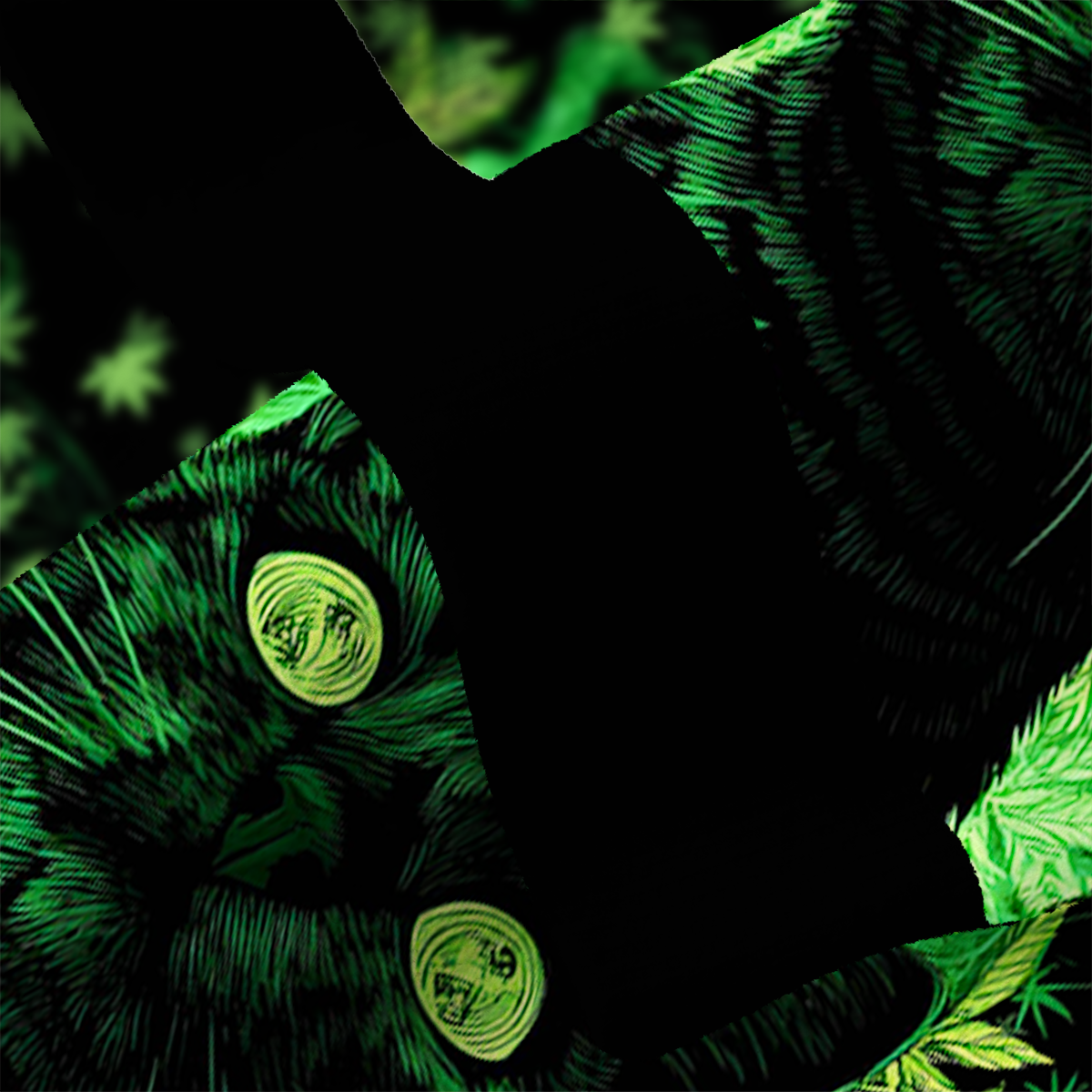 Purplehecate Trippy Glow Cat 420 Vibes Ugly Cardigan Sweaters