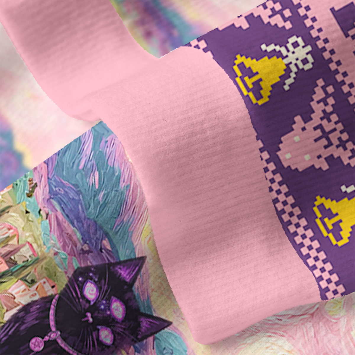 Purplehecate Garden Guardian Black Cat Fuzzy Ugly Christmas Sweatshirt