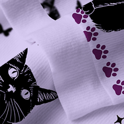 Purplehecate Midnight Pawprints Black CatUgly Cardigan Sweaters