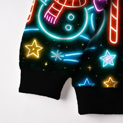 Purplehecate Neon Snowman Christmas Ugly Cardigan Sweaters