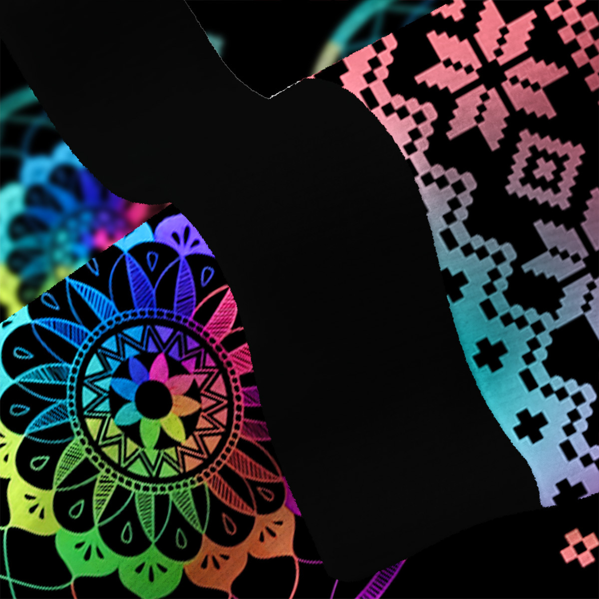 Purplehecate Rainbow Dreamcatcher Ugly Cardigan Sweaters