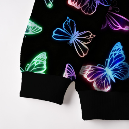 Purplehecate Neon Butterful Ugly Cardigan Sweaters