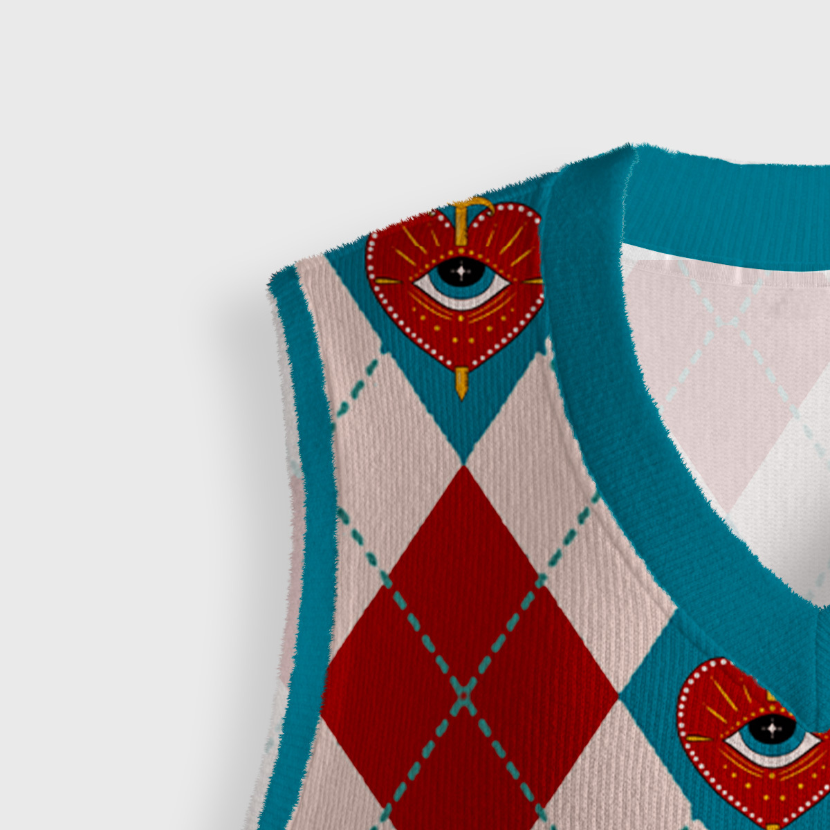 Purplehecate Queen of Hearts Ugly Sweater Vest