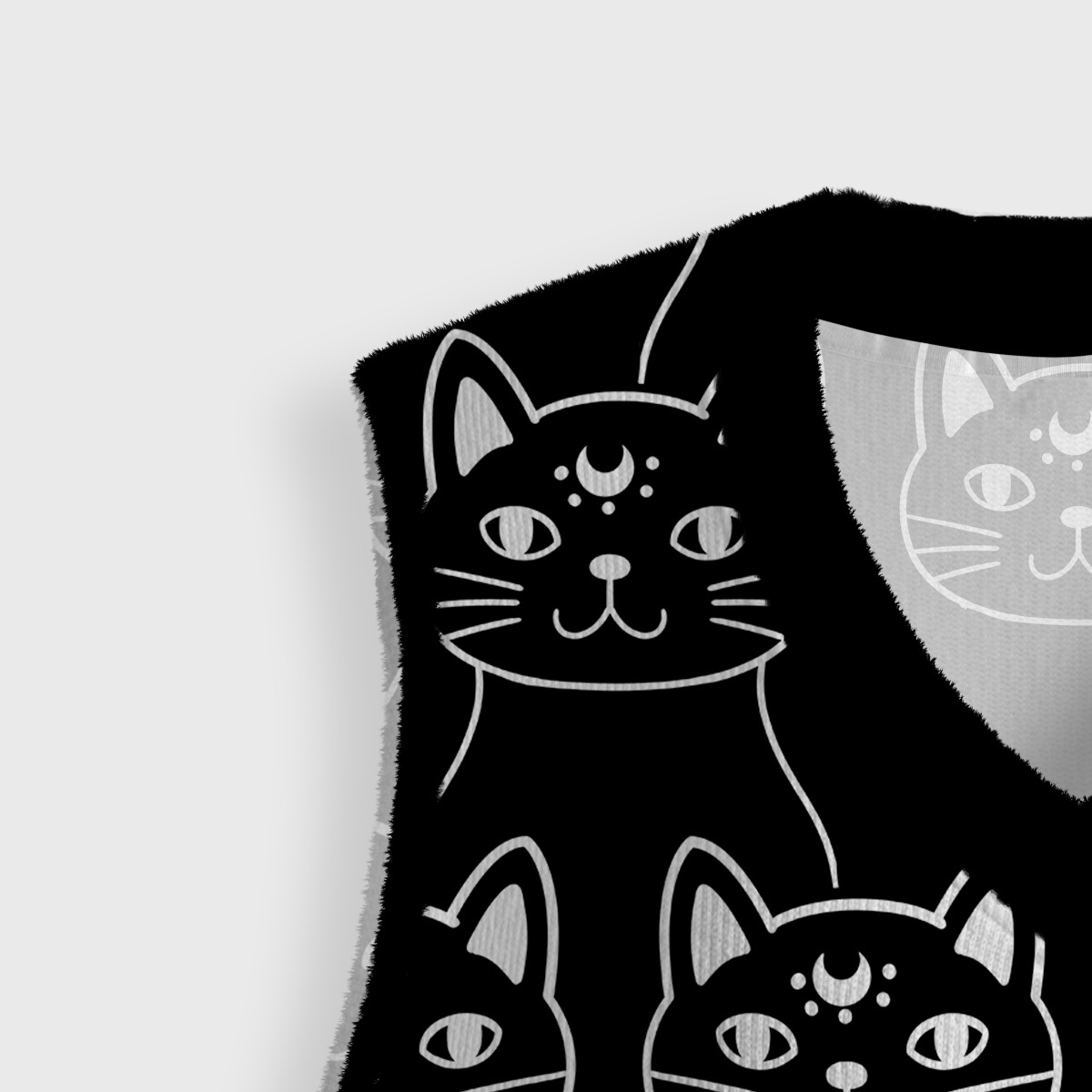 Purplehecate Sketchy Cat Ugly Sweater Vest