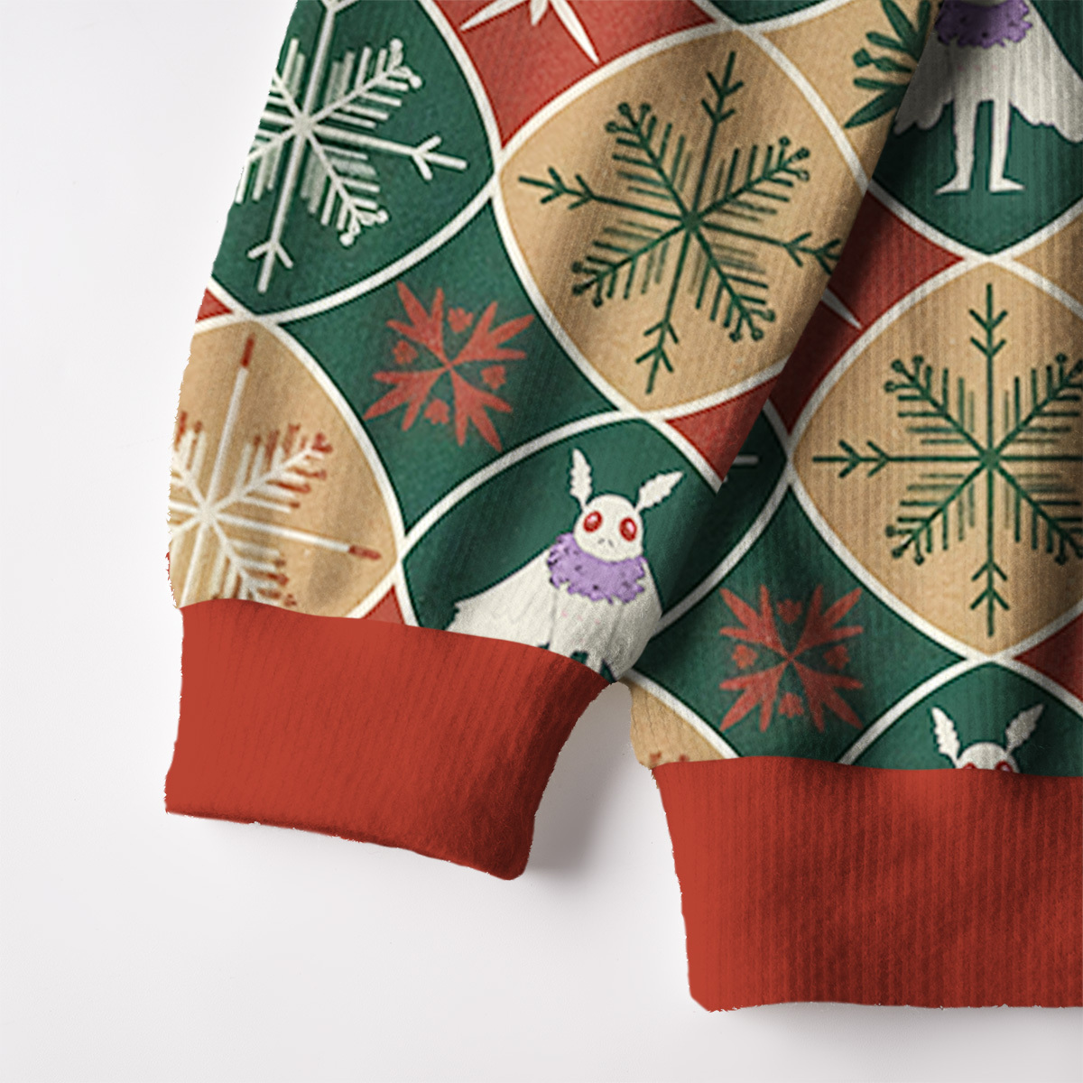 Purplehecate Retro Mothman Snowflake Ugly Cardigan Sweaters