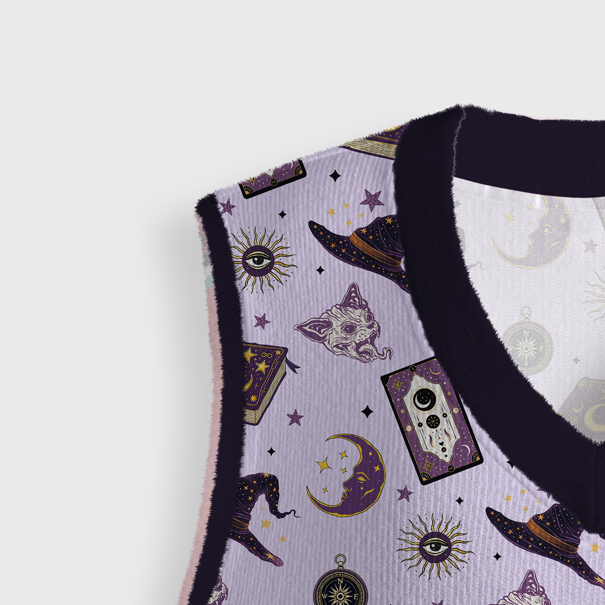 Purplehecate Midnight Witch Tarot Ugly Sweater Vest