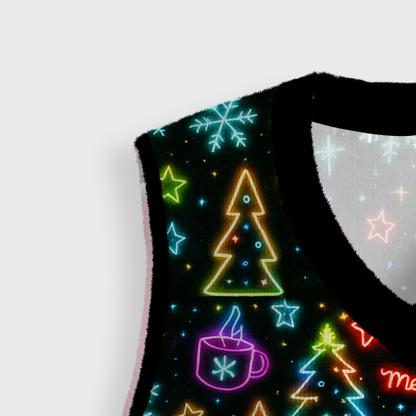 Purplehecate Neon Snowman Christmas Ugly Sweater Vest