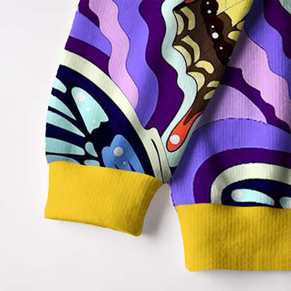 Purplehecate Psychedelic Butterfly Ugly Cardigan Sweaters