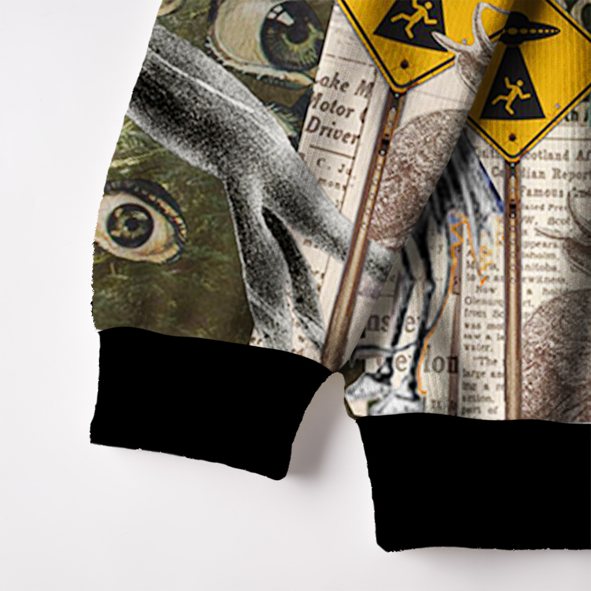 Purplehecate Cryptid Warning Collage Ugly Cardigan Sweaters