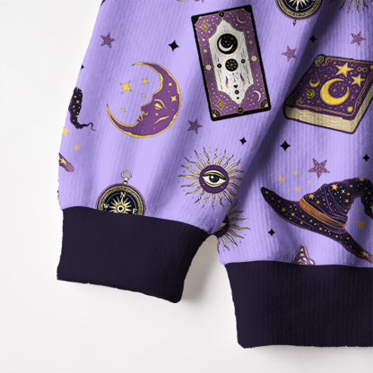 Purplehecate Midnight Witch Tarot Fuzzy Ugly Christmas Sweatshirt