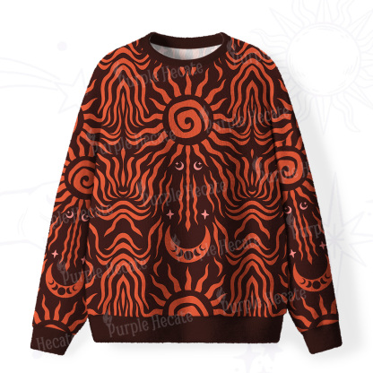 Purplehecate Solar Ritual Fuzzy Ugly Christmas Sweatshirt