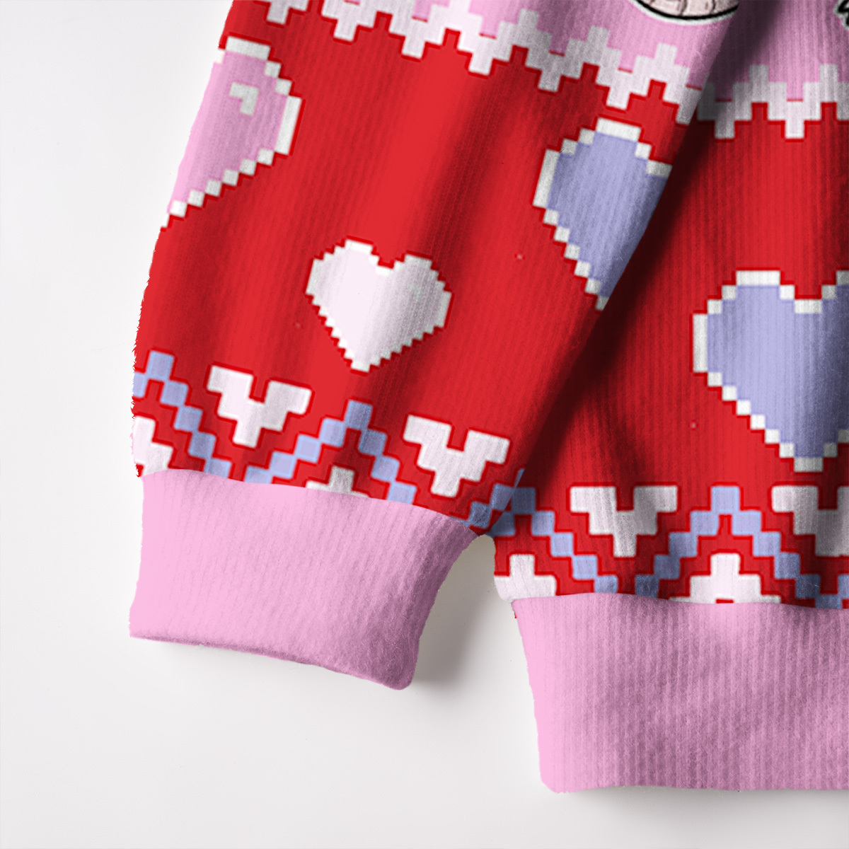 Purplehecate Overstimulated But Festive Possum Valentine Ugly Cardigan Sweaters