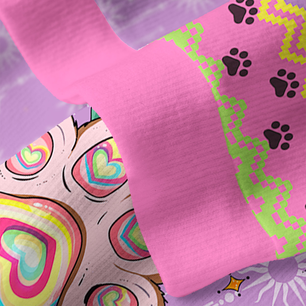 Purplehecate Pastel Cat Paw Magic Ugly Cardigan Sweaters