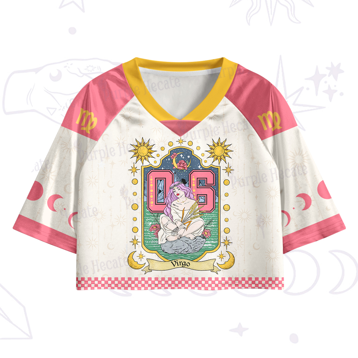 Purplehecate Virgo Zodiac Crop Jersey Top