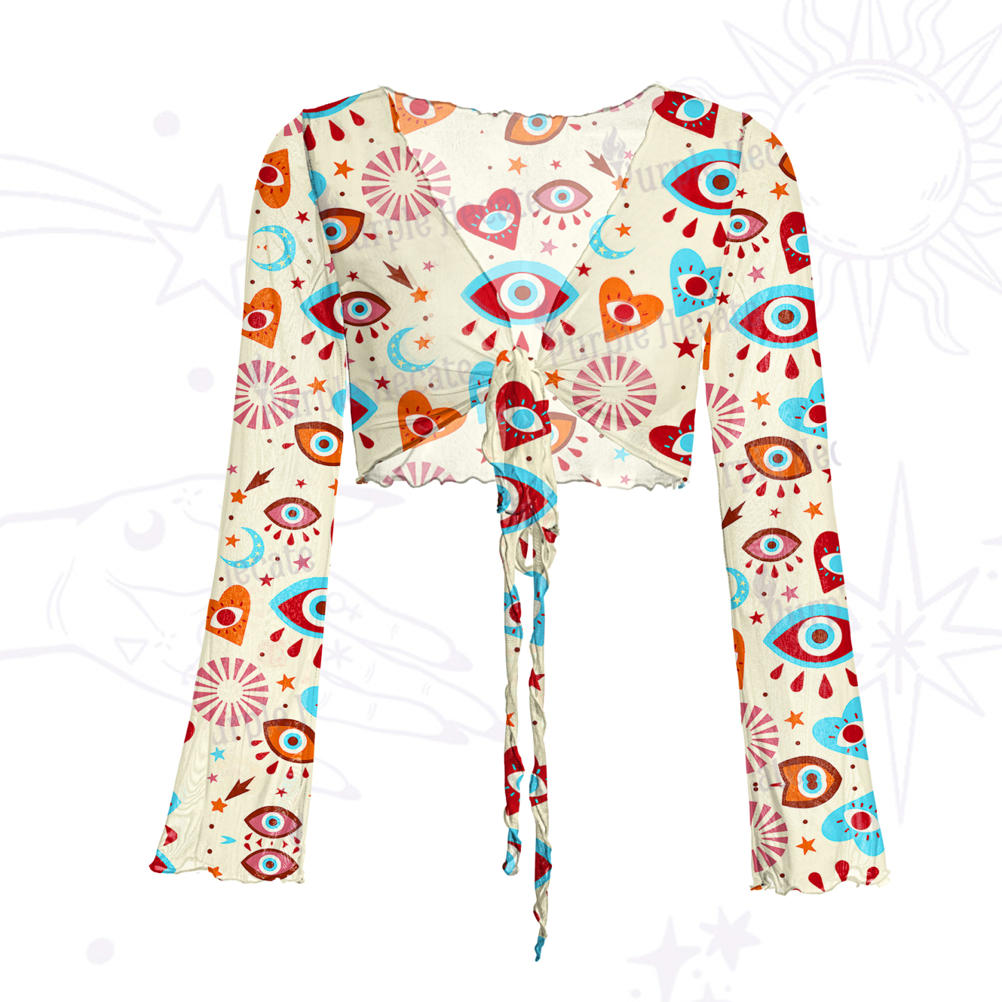 Purplehecate Protective Evil Eye Amulet Mesh Tie Front Top