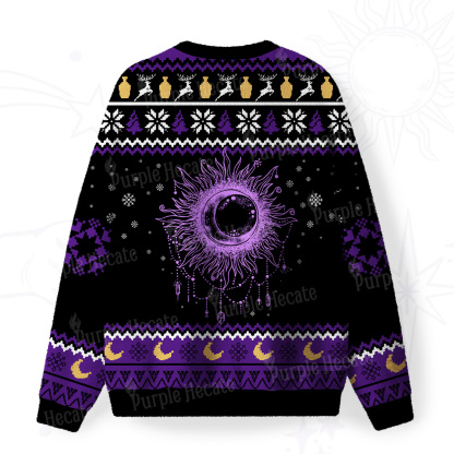 Purplehecate Starry Eye Fuzzy Ugly Christmas Sweatshirt