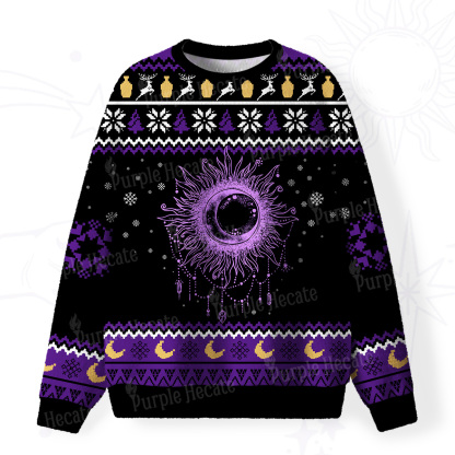 Purplehecate Starry Eye Fuzzy Ugly Christmas Sweatshirt