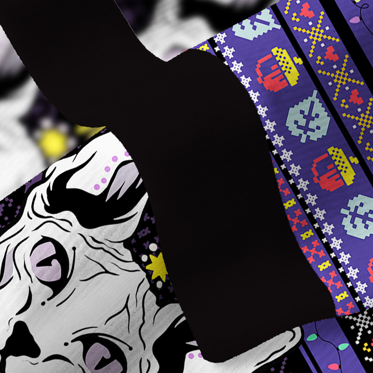 Purplehecate Mystical Cat Fuzzy Ugly Christmas Sweatshirt