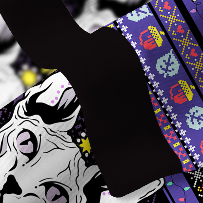 Purplehecate Mystical Cat Fuzzy Ugly Christmas Sweatshirt