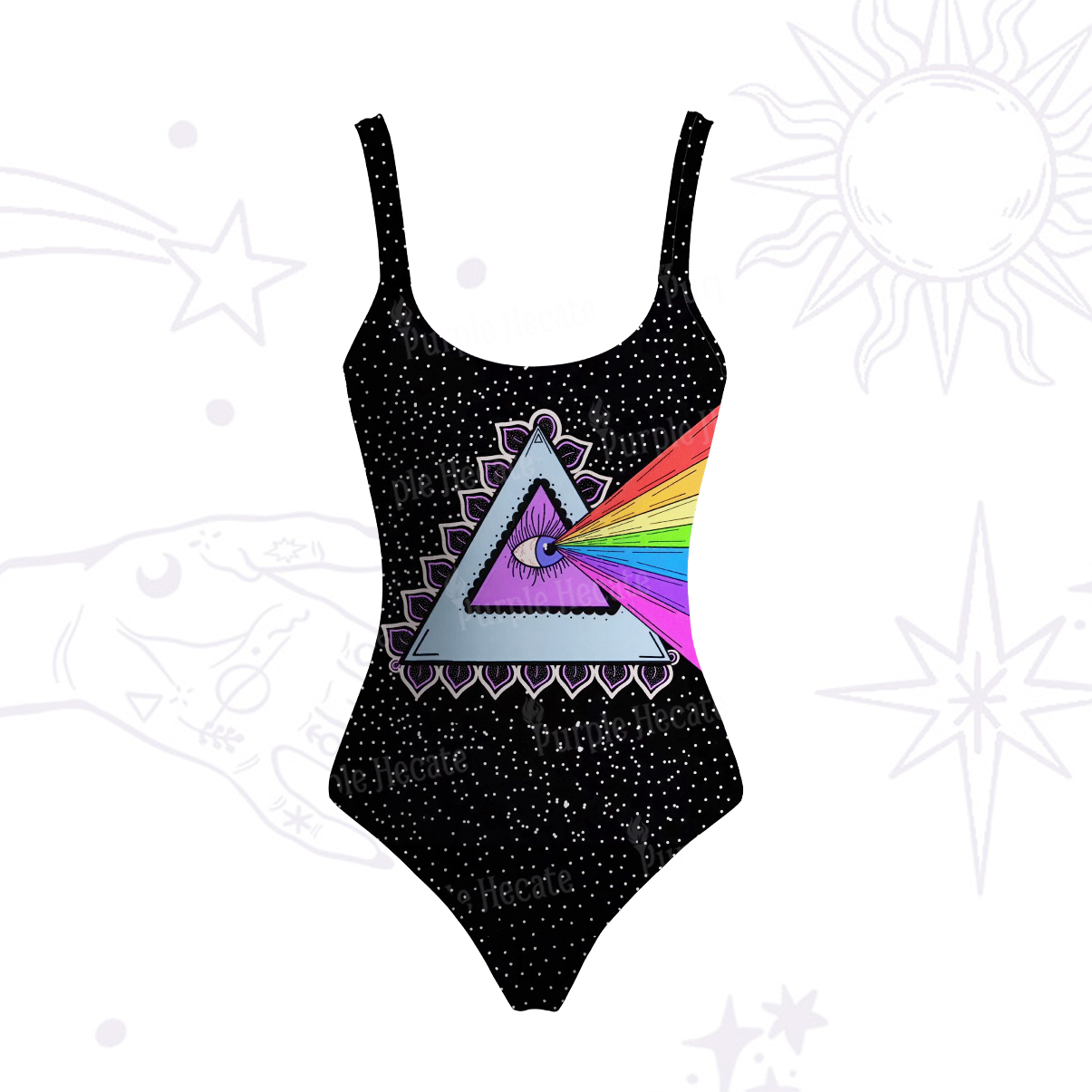 Purplehecate Prism of Rainbow Tank One Piece Swimsuit