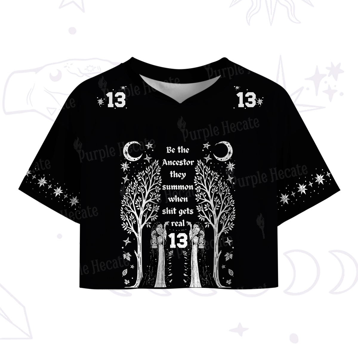 Purplehecate Be The Ancestor They Summon When Shit Gets Real Crop Sports Jersey