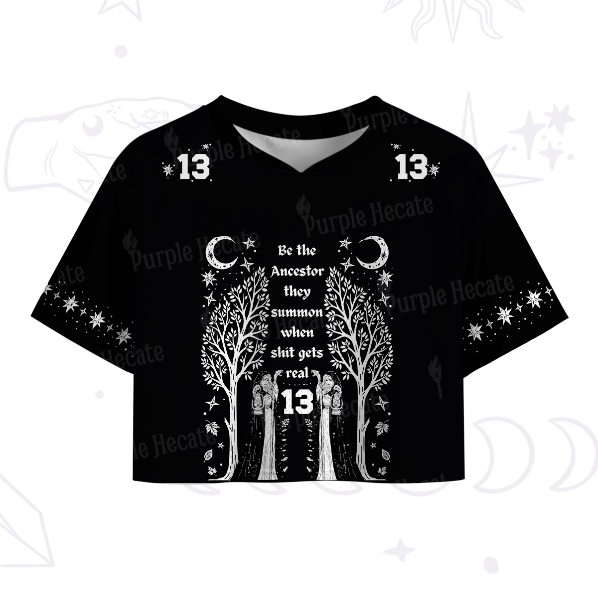 Purplehecate Be The Ancestor They Summon When Shit Gets Real Crop Sports Jersey