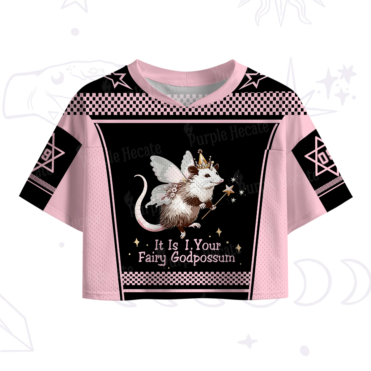Purplehecate It Is I Your Fairy Godpossum Crop Sports Jersey