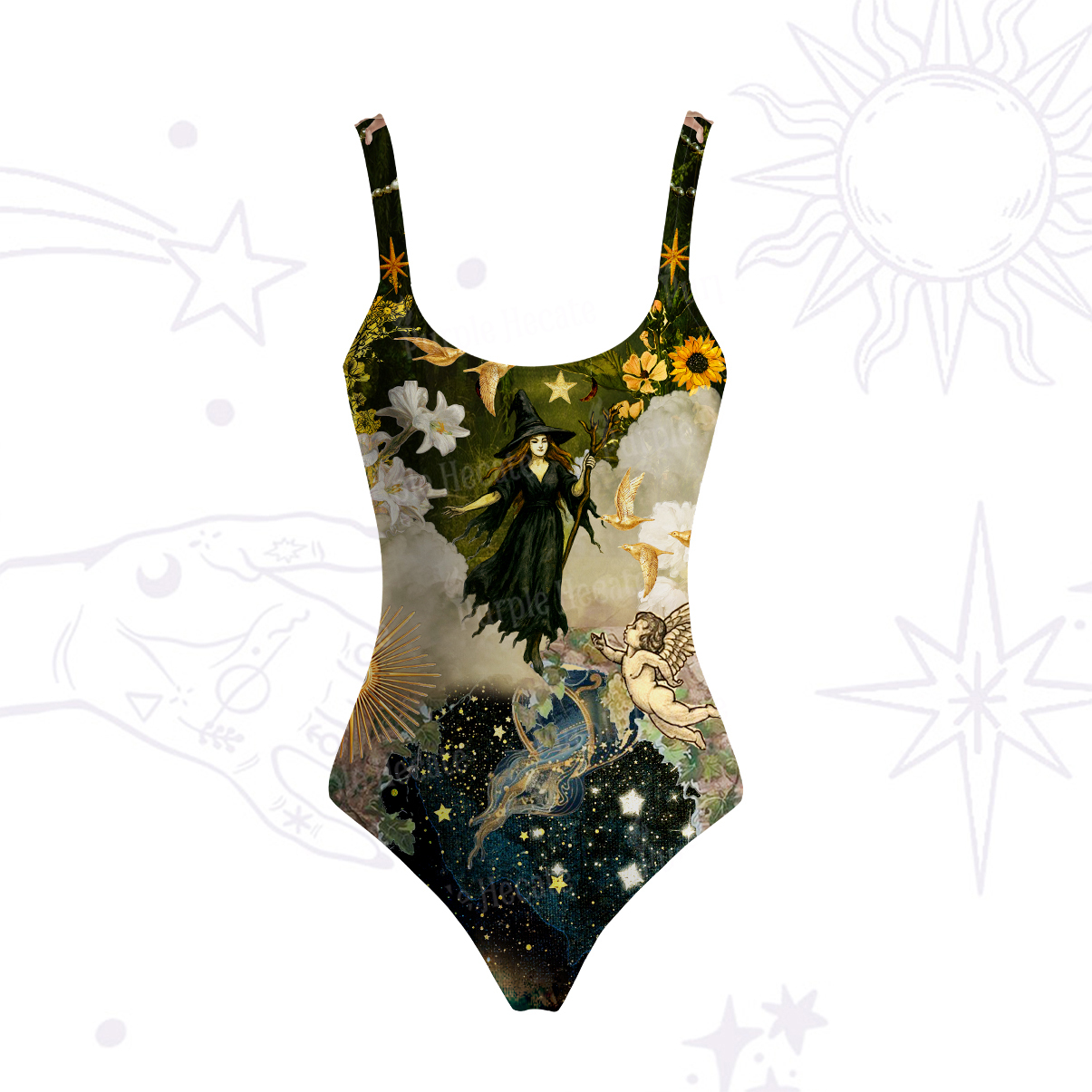 Purplehecate Sun Moon Dreams Tank One Piece Swimsuit