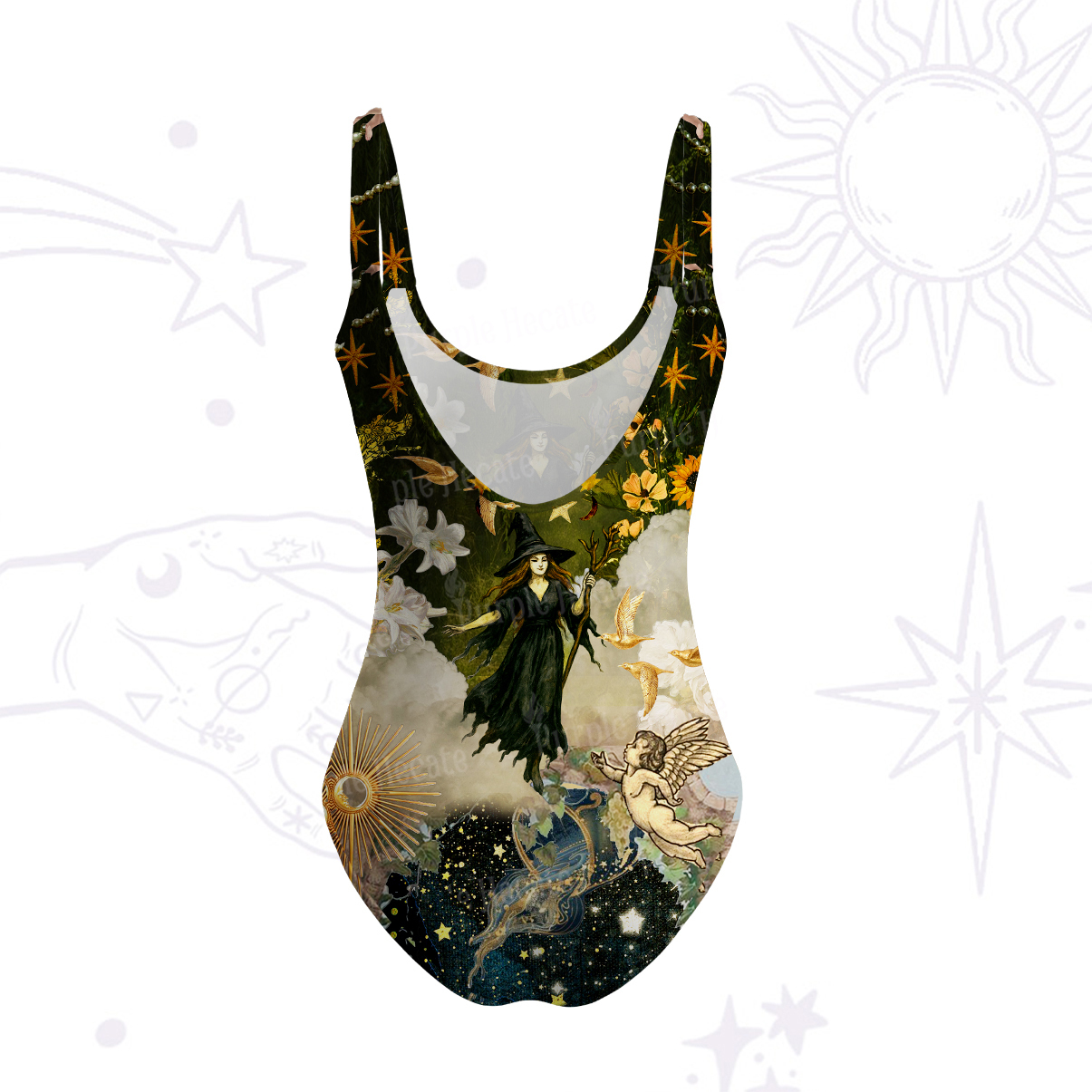 Purplehecate Garden of the Celestial Witch Tank One Piece Swimsuit