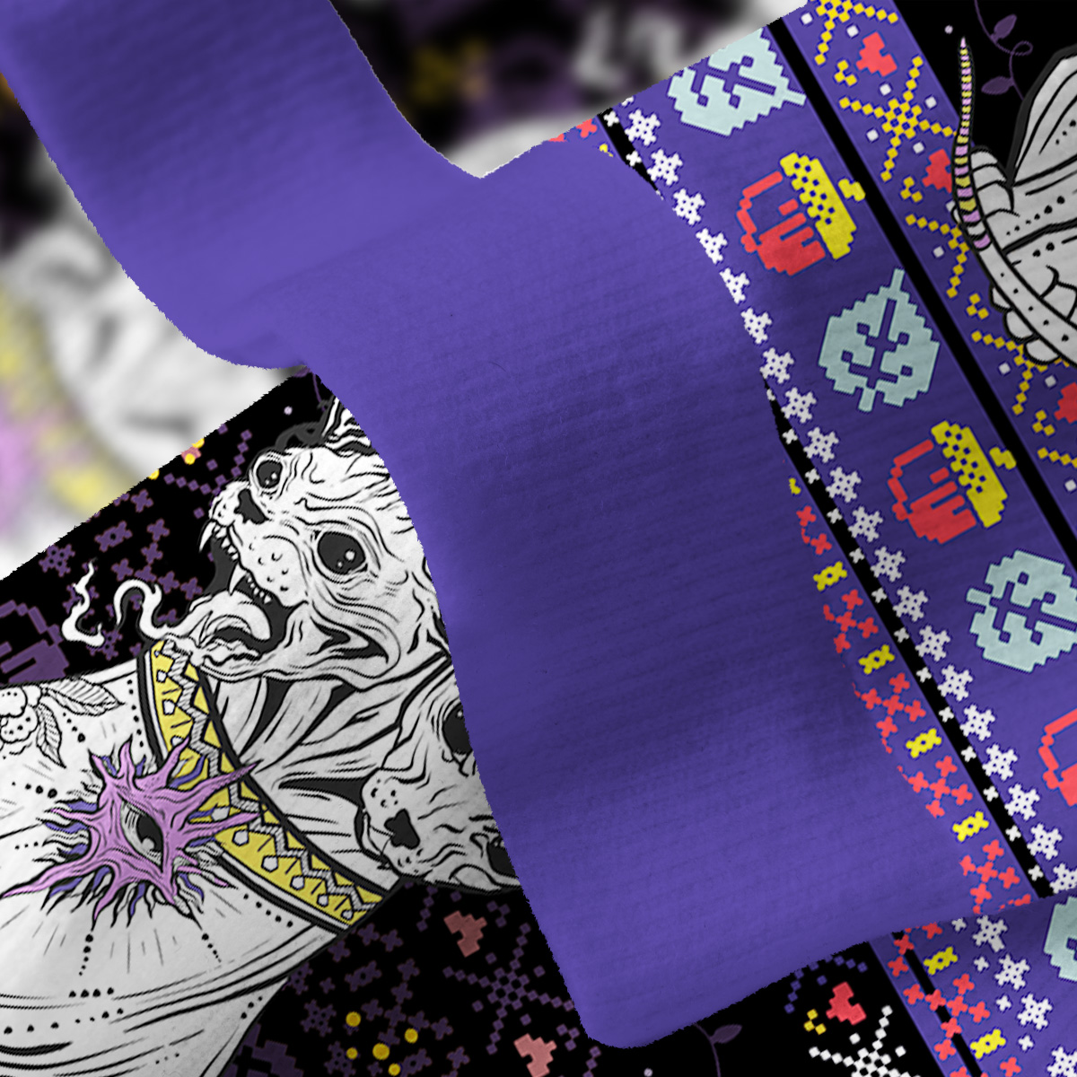 Purplehecate The Cat Goddess Bastet Fuzzy Ugly Christmas Sweatshirt