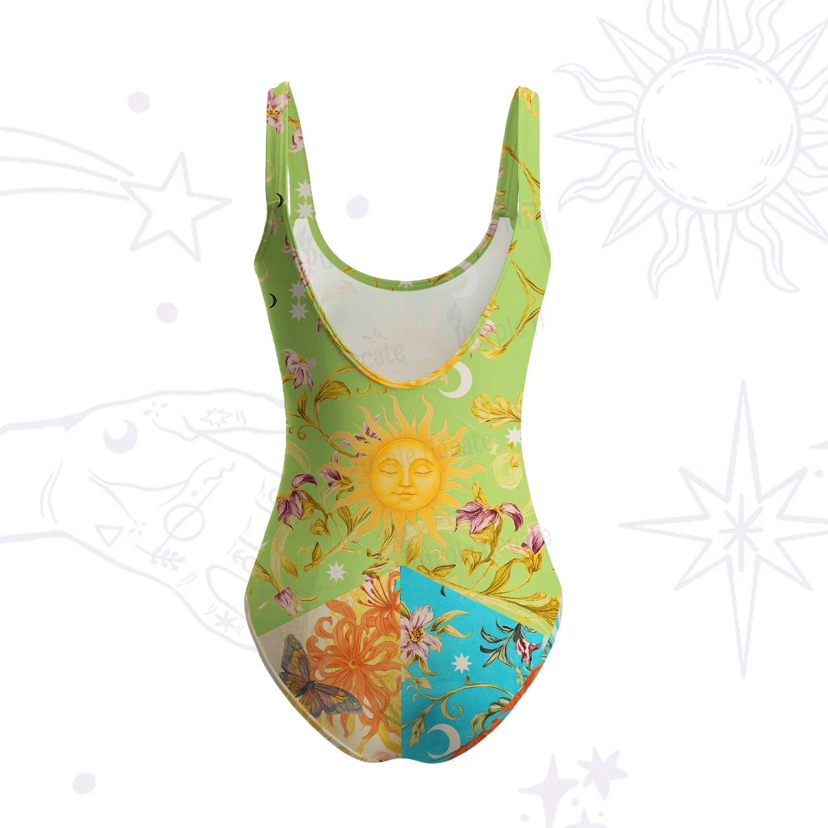 Purplehecate Sun Garden Tank One Piece Swimsuit
